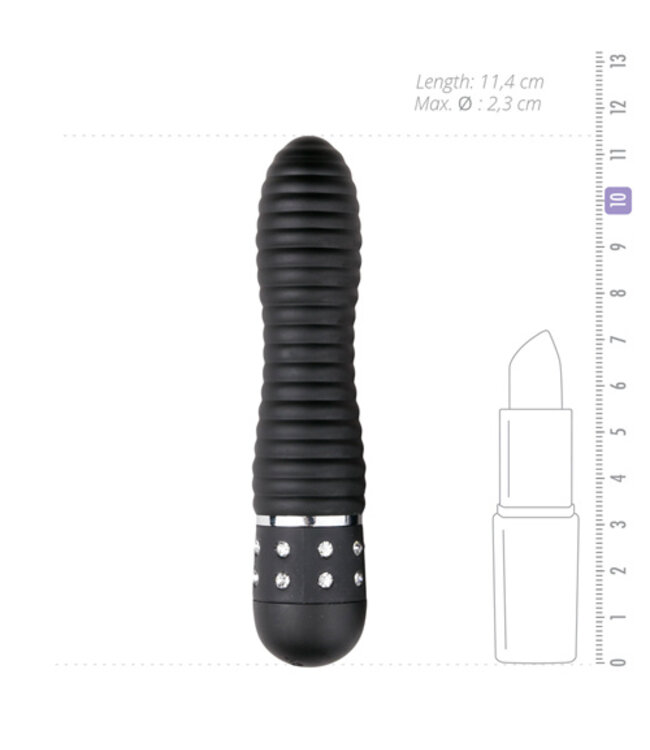 Easytoys Mini Vibrator Geribbeld - Zwart
