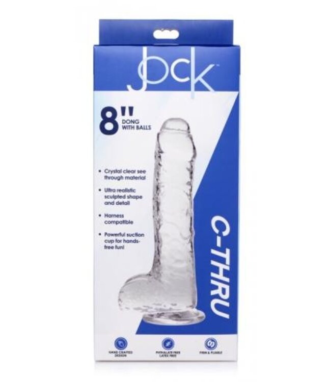Jock C-Thru Transparante Dildo - 21 cm.
