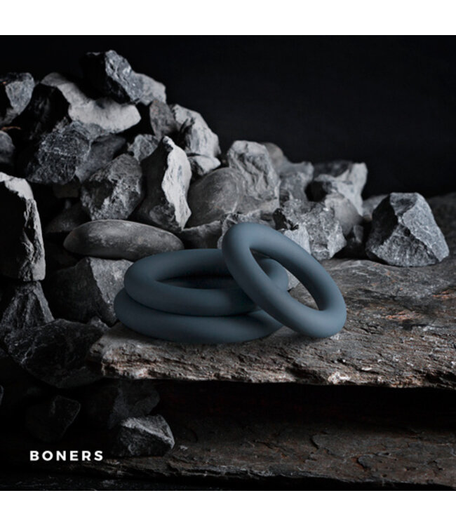 Boners 3-Delige Cockringen Set - Grijs