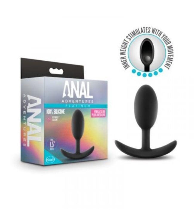 Anal Adventures Platinum - Vibra Slim Verzwaarde Anaal Plug -Medium