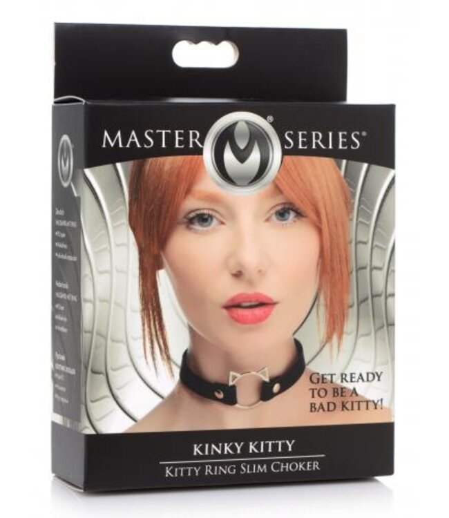 Kinky Kitty Ring Slim Choker - Zwart