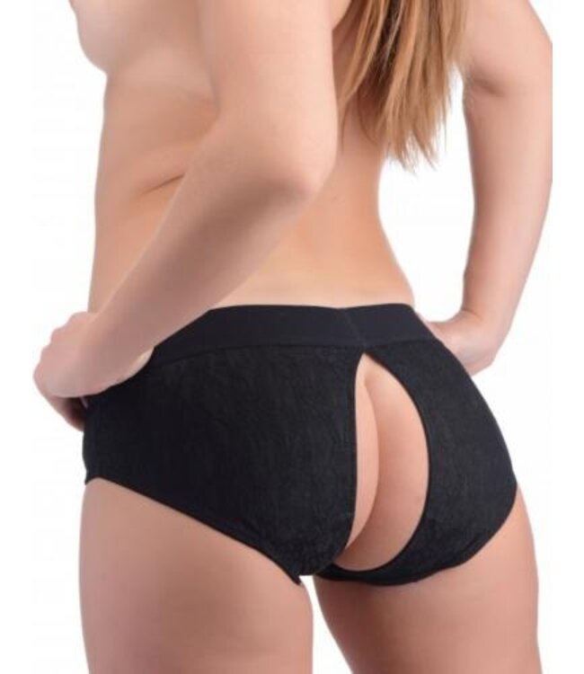 Envy Kanten Strap-On Harnas Met Dildo - Zwart