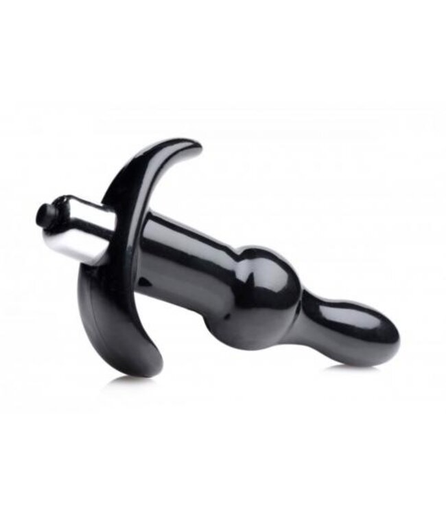 Bubbling Vibrerende Anaalplug Met Ribbels - Zwart