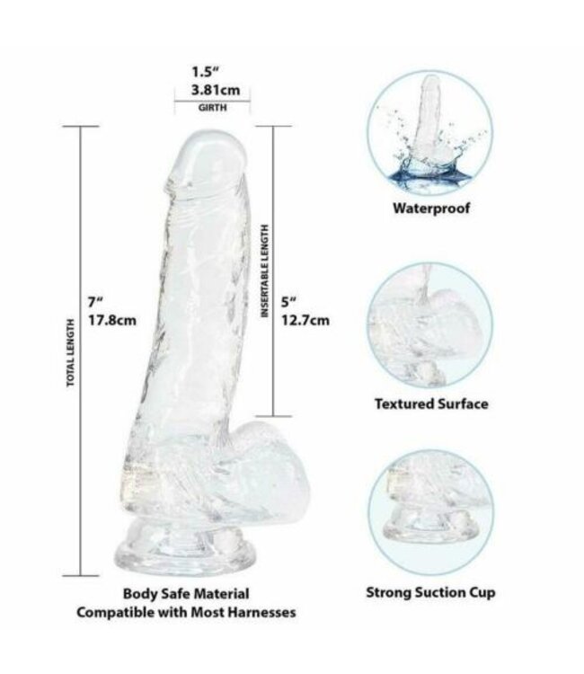 Crystal Addiction - Transparante Dildo - 18 cm
