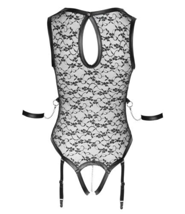 Kanten Jarretel Body - Zwart