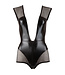 Cottelli Collection Wetlook Body Met Netstof - Zwart