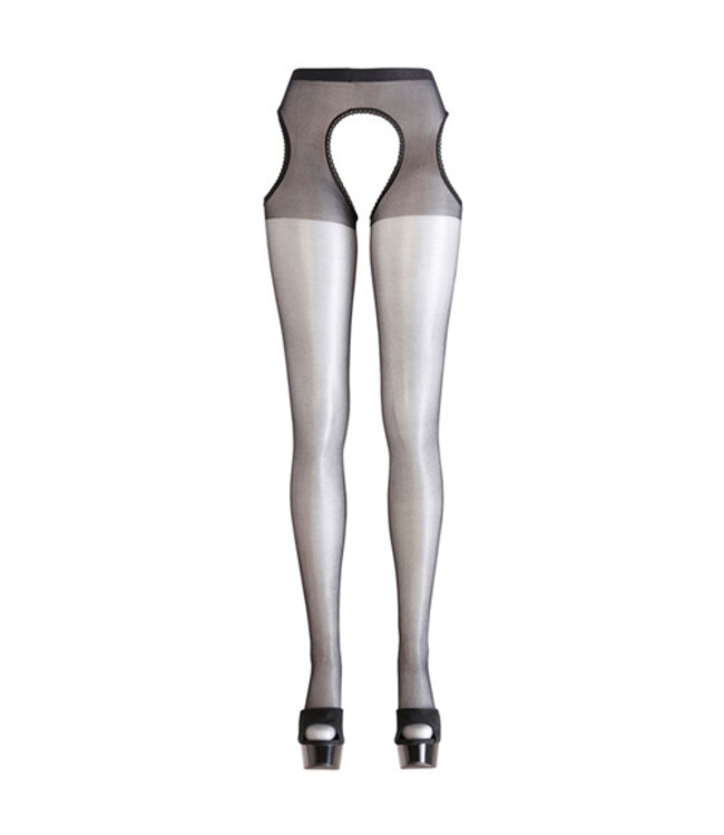 Zwarte Panty met Open Kruis
