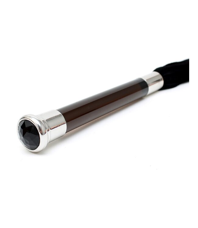 Rimba - Suede Flogger with glass handle and crystal