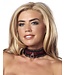 Rimba Rimba Bondage Play - Satijn Look Kraag - One Size - Zwart / Rood