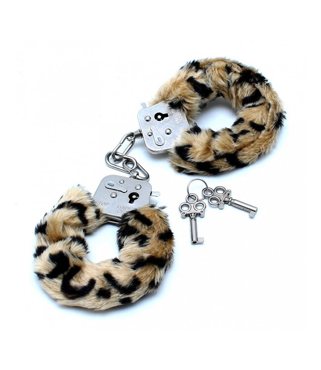 Rimba - Politie Handboeien met bont in luipaard print