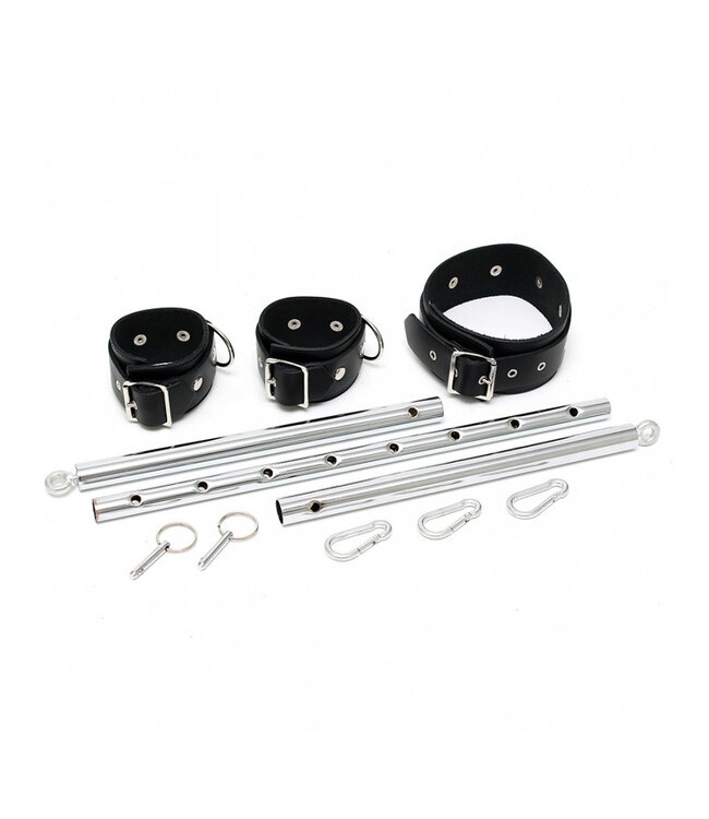 Rimba - Spreidstang met lederen handboeien halsband