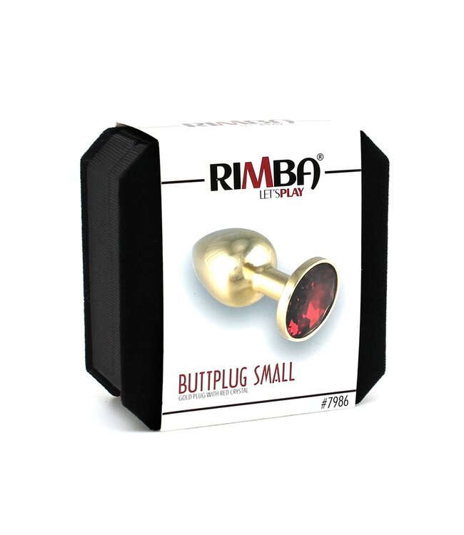 Rimba - GOUDEN Buttplug KLEIN met kristal, massief  (unisex)