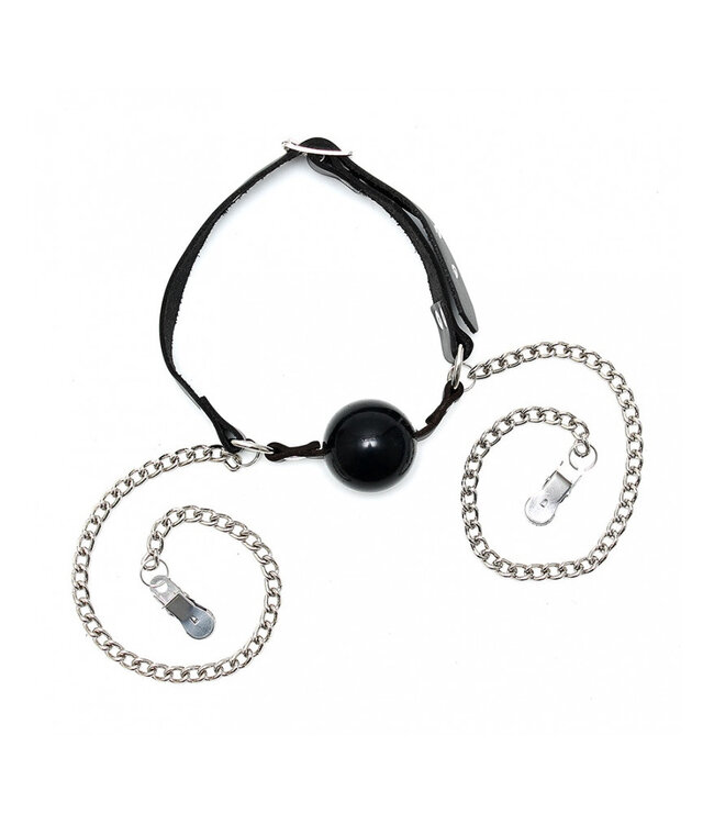 Rimba - Mondknevel met silicone bal met tepelklemmen