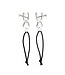 Rimba Rimba Bondage Play - Verstelbare tepelklemmen zonder ketting - Zwart & Zilver