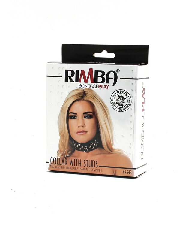 Rimba - Halsband  4 cm. breed, versierd met studs
