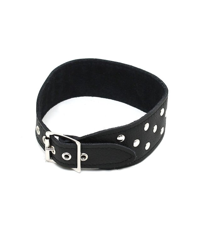 Rimba - Halsband  4 cm. breed, versierd met nieten