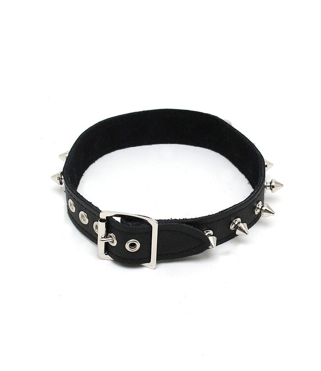 Rimba - Halsband  2.5 cm. breed, versierd met spikes