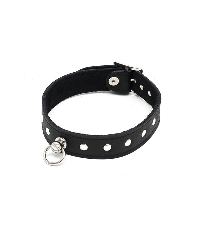 Rimba - Halsband  2.5 cm. breed, versierd met nieten
