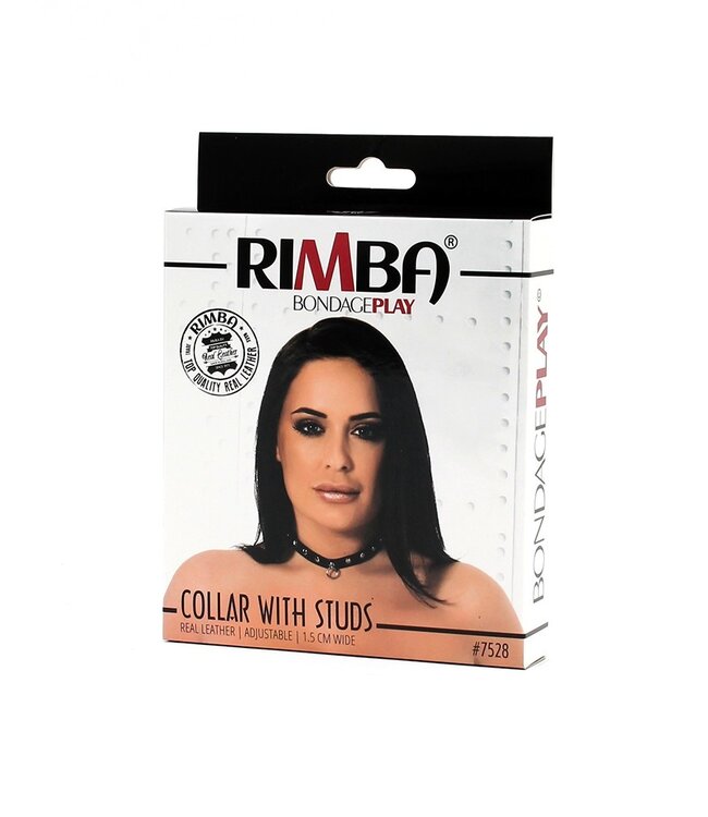 Rimba - Halsband  1.5 cm. breed, versierd met studs