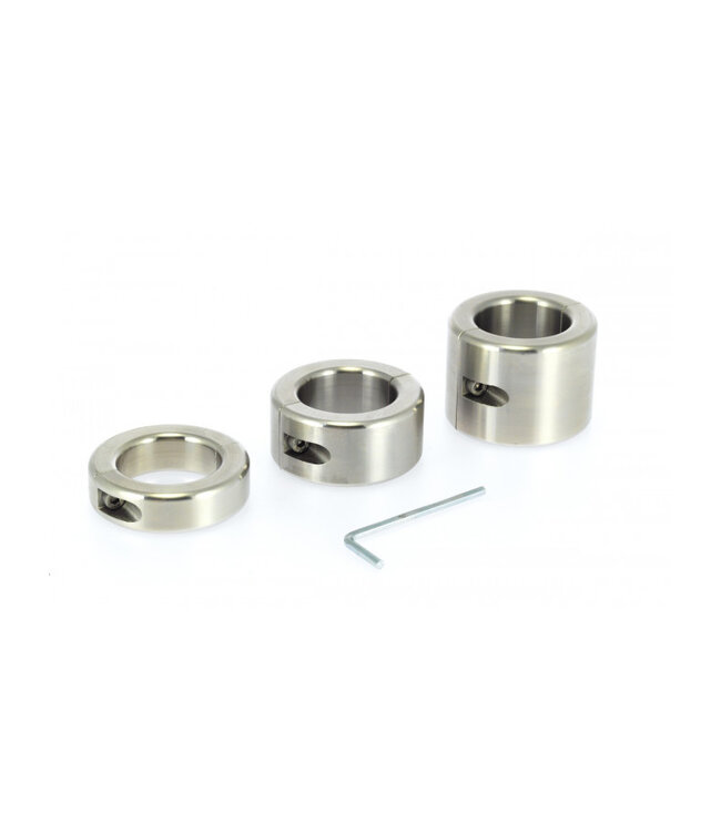 Rimba Bondage Play - RVS Ballstretcher met inbussleutel (hoogte 4 cm)