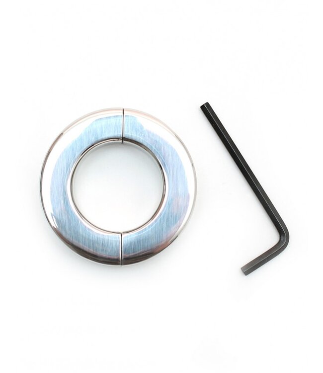 Rimba Bondage Play - RVS Ballstretcher met inbussleutel (hoogte 1.5 cm)