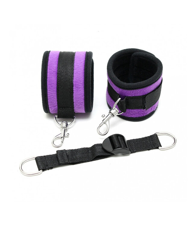 Rimba - Soft Bondage klittenband voetboeien met band van 30 cm. en karabijnhaken