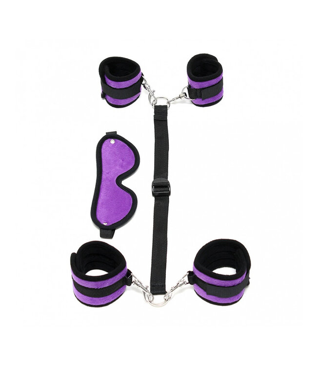 Rimba - Softbondage Hand naar Enkel boeienset met Masker