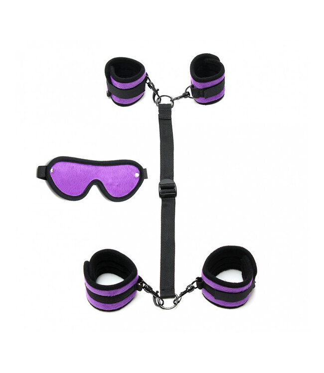 Rimba - Softbondage Hand naar Enkel boeienset met Masker