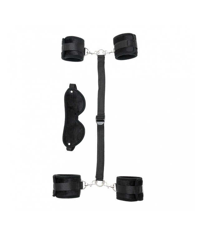 Rimba - Soft Bondage set met klittenband en masker (6 delig)