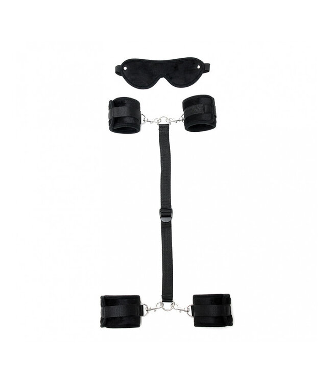 Rimba - Soft Bondage set met klittenband en masker (6 delig)