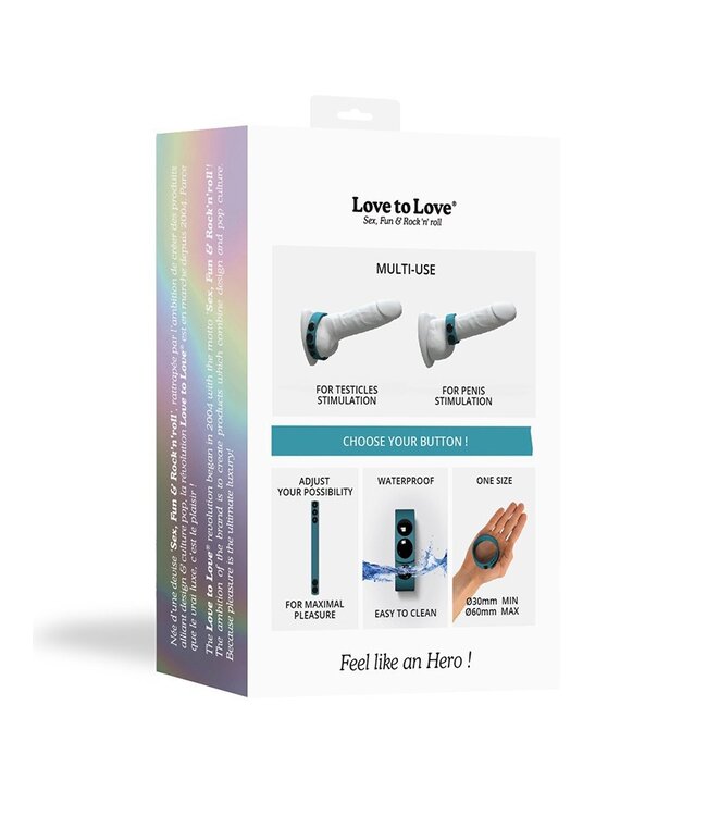 Love to Love - Hero Ring - Verstelbare Cock Ring - Blauw