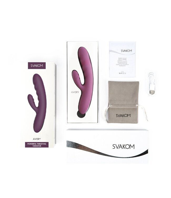 SVAKOM - Avery - Thrusting Rabbit Vibrator - Paars