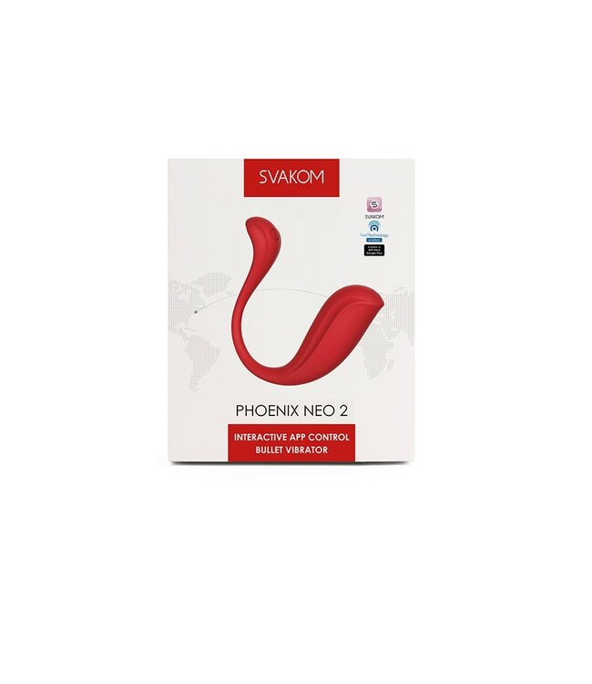 SVAKOM - Phoenix Neo 2 - Interactieve Bullet Vibrator met App Control - Rood