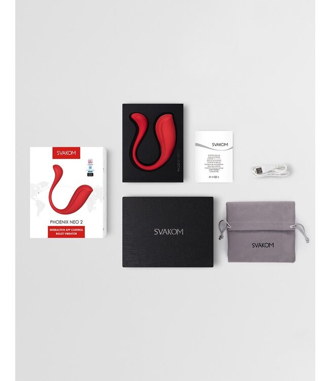 SVAKOM - Phoenix Neo 2 - Interactieve Bullet Vibrator met App Control - Rood
