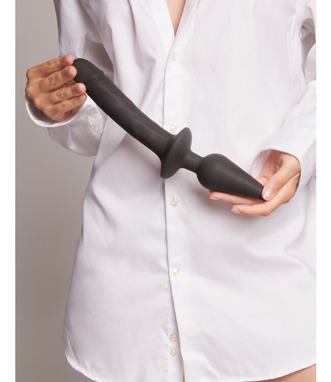 Strap-On-Me - Realistische Switch Plug-In - 2-in-1 Dildo & Butt Plug Maat S - Zwart