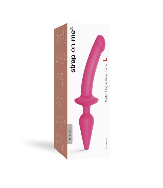 Strap-On-Me - Semi-Realistische Switch Plug-In - 2-in-1 Dildo & Butt Plug Maat S - Roze