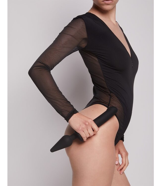 Strap-On-Me - Semi-Realistische Switch Plug-In - 2-in-1 Dildo & Butt Plug Maat XXL - Zwart