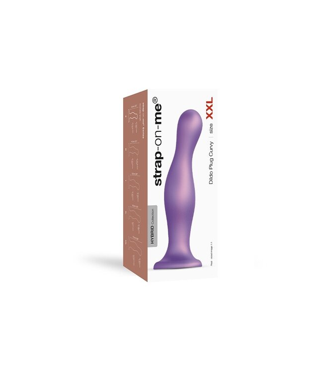 Strap-On-Me - Dildo Plug Curvy Maat XXL - Metallic Paars