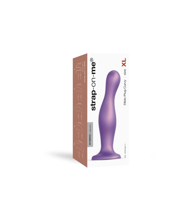 Strap-On-Me - Dildo Plug Curvy Maat XL - Metallic Paars