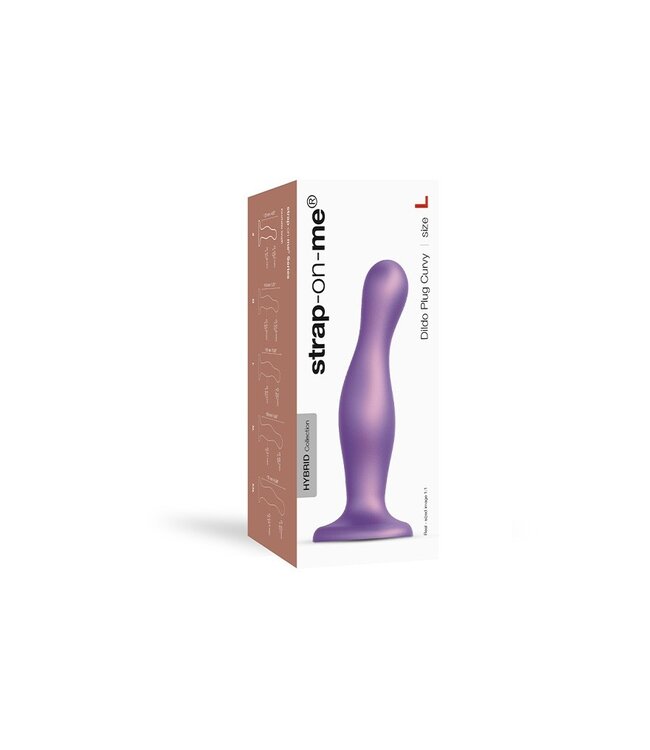 Strap-On-Me - Dildo Plug Curvy Maat L - Metallic Paars
