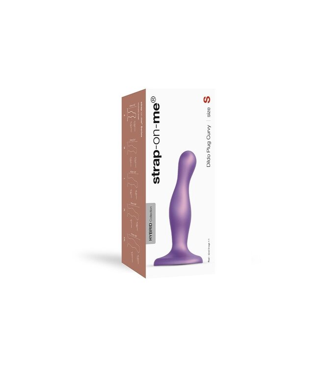 Strap-On-Me - Dildo Plug Curvy Maat S - Metallic Paars