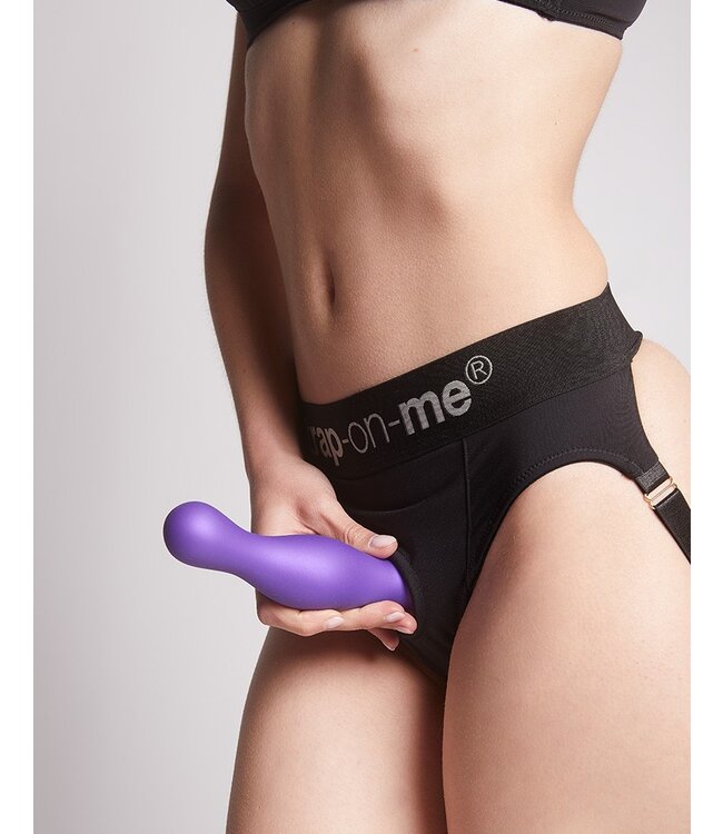 Strap-On-Me - Dildo Plug Curvy Maat S - Metallic Paars