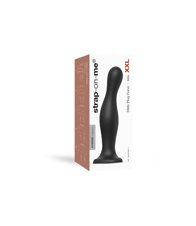 Strap-On-Me - Dildo Plug Curvy Maat XXL - Zwart