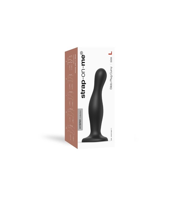 Strap-On-Me - Dildo Plug Curvy Maat L - Zwart