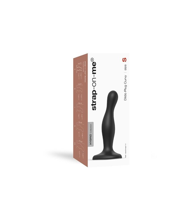 Strap-On-Me - Dildo Plug Curvy Maat S - Zwart