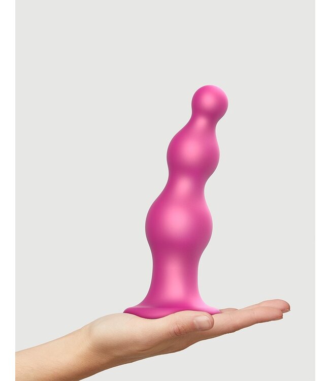 Strap-On-Me - Dildo Plug Beads Maat XXL - Metallic Roze