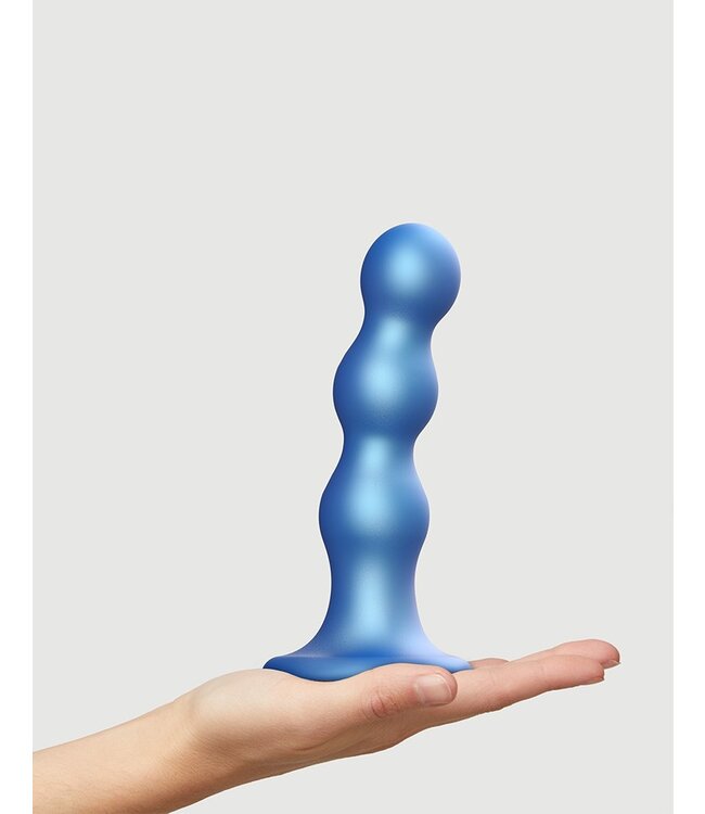 Strap-On-Me - Dildo Plug Balls Maat L - Metallic Blauw