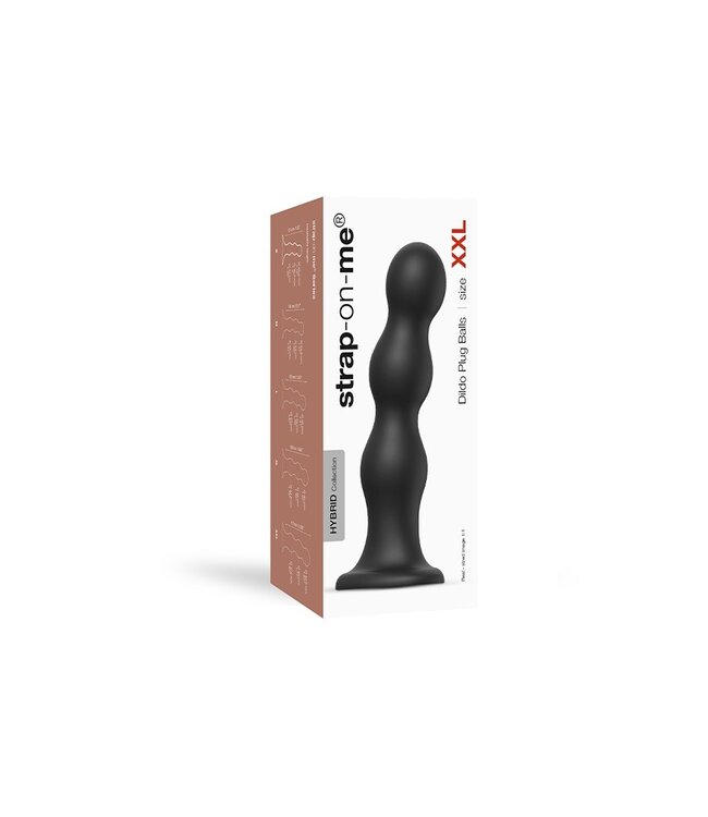 Strap-On-Me - Dildo Plug Balls Maat XXL - Zwart