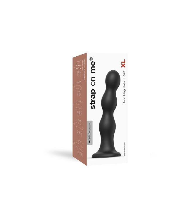 Strap-On-Me - Dildo Plug Balls Maat XL - Zwart
