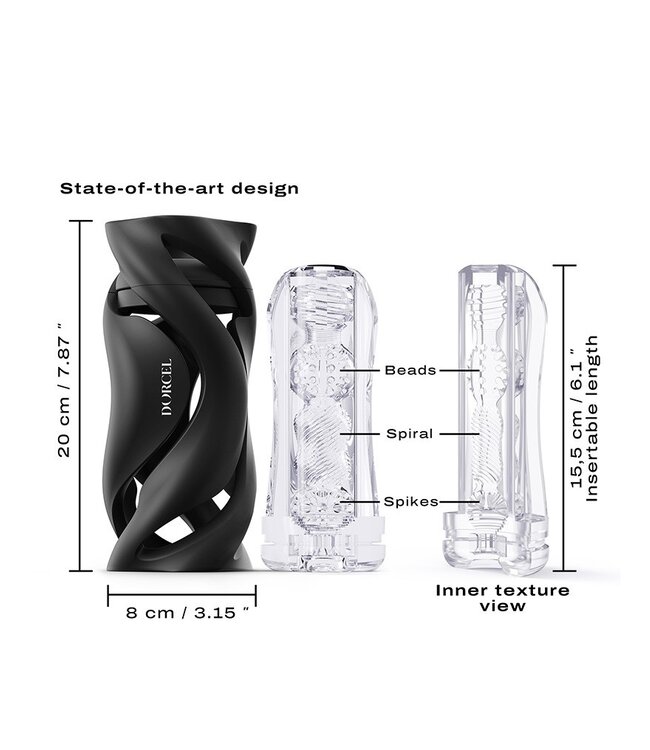 Dorcel - Deep Blow - Masturbator met Sleeve - Zwart